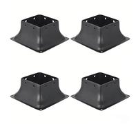 GarveeHome 4x4 Post Base 4Pcs, (Inner Size 3.6"X3.6") Heavy-Duty Post Anchors, Powder Coated Deck Post Base Fit, Fence Post Holder Support Bases, Support Deck Base Plate Pergola Brackets Fence Kit