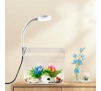 GarveeHome Aquarium Starter Kit for Fish Decor - 2.5L Rectangular Fish Tank with 3W Clamp Light - Transparent PS, Anti-Slip Base, Ideal for Betta, Goldfish, Shrimp - Living Room or Office Display -