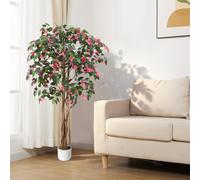 GarveeHome Artificial Bougainvillea Tree 120/160/180 cm, Large Artificial Plant in Pot with Flowers, Ideal for Living Room, Entrance and Office, Maintenance-Free Decoration
