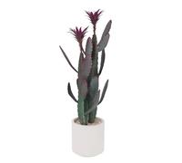 GarveeHome Artificial Cactus in Pot 96 x 22 cm, Artificial Plant Cactus with Stone and Purple Flower, Decorative Desert Cacti, Plastic Succulents Plants for Office, Living Room, Home Decoration