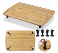 GarveeHome Bamboo Stovetop Cover Cutting Board with Legs and Juice Grooves, XXX Large Stove Top Cover for Gas Burners Stove Top, Cooktop Protector Noodle Board Stove Cover for RV Stove