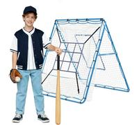GarveeHome Baseball Rebounder Net, Fielding Trainer with 9 Pockets Target with Adjustable Angles, Multi-Angle Training Net for Football, Volleyball, Basketball, Lacrosse and More (Blue)