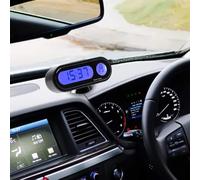 GarveeHome Digital Car Dashboard Clock with LED Backlight, 2-in-1 Electronic Clock & Thermometer, Luminous Large LCD Screen, Temperature Gauge, Stick-on Battery Design, Global Car, Office, Desk