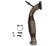 GarveeHome Global Exhaust Flex Pipe Repair Kit - Heavy Duty Stainless Steel Flexible Joint with Flange & Clamp - Reduces Noise & Vibration - No Welding Needed - Fits Cars & Motorcycles - Silver