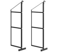 GarveeHome Heavy Duty 3-Tier Shipping Container Shelf Brackets - Black Powder Coated Steel, 22" D x 60" H, Easy Assembly & Removal, for Trailers, Cargo Storage, Workbenches - 2-Pack