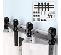 GarveeHome Heavy Duty Bi-Fold Sliding Barn Door Hardware Kit - Smooth and Quiet Track System - Easy Installation - Fits Closet, Bedroom, Laundry, Bathroom - Multiple Door Sizes 72''