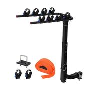GarveeHome Heavy Duty Folding Hitch Cargo Rack for 4 Bikes, 2'' Receiver Mount for SUVs, Trucks & Slippers, Steel Construction, Anti-Rattle Lock, Adjustable Tie-Down Straps, Secure Cradles