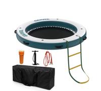 GarveeHome Heavy Duty Inflatable Floating Dock Platform, Non-Slip EVA Surface, Central Mesh Swim Area, Ladder & Anchoring Kit, Supports 4-7 Adults, Ideal for Lake, Pool, Ocean, Beach Parties