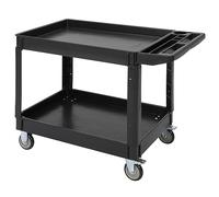 GarveeHome Heavy Duty Plastic Utility Trolley - 114 x 63.5 cm Service Cart with 360° Swivel Wheels, Deep Shelves & Ergonomic Storage Handle, 230 kg Capacity - Ideal for Warehouse, Garage & Office