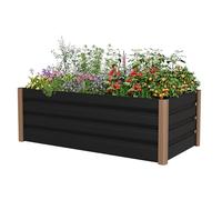 GarveeHome Heavy Duty Weatherproof Raised Garden Bed Planter Box - Large Aluminum, Open Bottom, Rounded Safety Corners, Anti-Cut Trim - Outdoor Gardening Container - Gray - 6.5' x 2.5' x 16"