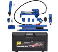 GarveeHome Hydraulic Porta Power Jack Kit, 4 Ton Capacity - Heavy Duty Portable Ram Pump with 4.6 ft Oil Hose & Wheeled Storage Case - Frame Repair Tool for Automotive, Garage, Farm, Blue