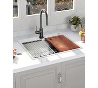 GarveeHome Inset Kitchen Sink Single Bowl, Workstation Sink w/Bottom Grid