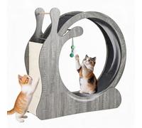 GarveeHome Large Silent Cat Exercise Wheel for Indoor Cats, Wooden Running Wheel with Sisal Scratching Pad and Hanging Toys, Stable Anti-Slip Base, Carpeted Treadmill for Pet Health and Activity
