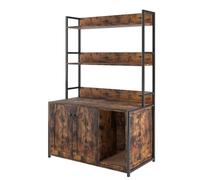 GarveeHome Modern Cat Litter Box Enclosure Cabinet with Mark Pad - 52'' Large Hidden Furniture for Entryway or Living Room - Spacious Storage Shelves - White Wood Design