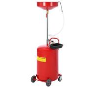 GarveeHome Oil Drain Tank, 75L Portable Waste Oil Drain Container with Wheels and a Toolbox, 96-159cm Hight Adjustable Draining Dolly Air Operated Drainer for Oil Change - Red