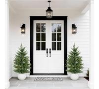 GarveeHome Pack of 2 Artificial Cedar 3 ft Artificial Evergreen Cypress Plant, UV-Protected Artificial Green Set, Easy Care Decorative Artificial Trees for Living Room, Hallway or Office