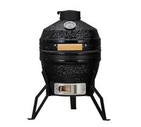 GarveeHome Portable Ceramic Charcoal Grill with Stand - Egg-Shaped BBQ Smoker - Built-in Thermometer, Stainless Steel Cooking Grate, Heat Deflectors, Ash Tool - Heavy Duty Outdoor Grill for Backyard,