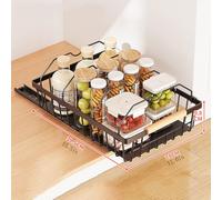 GarveeHome Pull Out Cabinet Organizer Expandable Slide Out Drawer Organizers, No Drill Pull Out Drawers Adhesive Compatible Framed Cabinets Shelves for Kitchen Pantry