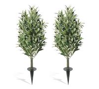 GarveeHome Set of 2 Artificial Olive Trees Large 90 cm with Ground Spike UV-Resistant Artificial Plastic Plants Fake Plant for Living Room Bedroom Office Garden Decoration Gift