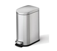 GarveeHome Slim Edelstahl Mülleimer 10L - Platzsparendes Rechteckiges Design, Abnehmbarer Inneneimer, Soft-Close Deckel - Für Küche Bad und Büro