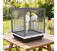 GarveeHome Small Bird Cage with Wheels, 44 Inch Parakeet Cage with Top Stand, 3 in 1 Bird Carrier for Parakeets, Canaries, Lovebirds, Small Quaker, Cockatiels, Budgie, Green Cheek (44in)