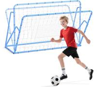 GarveeHome Soccer Rebounder Net,184 x 77 x 123cm Football Training Net for Backyard and Field, Adjustable with Steel Frame, Blue