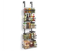 GarveeHome Space-Saving over the Door Spice Rack Organizer, 5 Tier Heavy-Duty Metal Hanging Shelf for Bathroom, Kitchen, or Pantry, Wall Mount Storage for Spices & Accessories