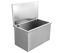 GarveeHome Stainless Steel Drop-In Ice Chest for Outdoor Kitchen - Commercial Grade Ice Bin Cooler with Hinged Cover, Drain Pipe & Plug - Ideal Beverage Storage for Patio Bar, Wine, and