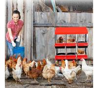 GarveeHome Sturdy 6-Compartment Metal Chicken Nesting Box for Hens - Easy Egg Collection Roll Away Design - Hunter Proof with Removable Tray - Wall Mount Ventilated Laying Box for Poultry & Farm Coops