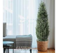GarveeHome UV-Protected Realistic Artificial Cedar Topiary Trees, Set of 2,Lifelike Potted Faux Boxwood Shrubs for Indoor & Outdoor Home Decor,Perfect for Entryway, Porch, Garden,Evergreen Accent