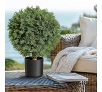 GarveeHome UV Resistant Realistic Cedar Topiary Ball Trees - 2 Pack 24'' Artificial Shrubs with Pots - Faux Evergreen Plants for Home, Porch, Garden, Indoor & Outdoor Decoration - Decorative Entryway
