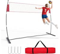 GarveeHome Volleyballnet, 366cm Folding Tennis Net Set for Backyard, Adjustable Height Practice Net, Portable Freestanding Training System for Beach, Indoor and Outdoor, Serving