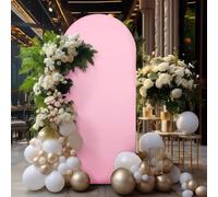 GarveeHome Wedding Arch Background Cover, 1 x 2 m Doubleside Spandex Cover, Background Cover with Zip, Bottom Decoration for Ceremony, Weddings, Party, Pink