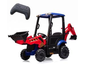 GarveeLife 12V Electric Ride-on Tractor for Kids, 4-in-1 Ride-on Digger with Shovel, Bulldozer and Dumper, 2.4G Remote Control, Horn and Music, Battery Powered Toy for Kids Aged 3+, Red