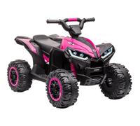 GarveeLife 12V Kids Electric Quad Bike - Battery-Powered Ride-on ATV with Remote Control, Forward/Reverse, LED Lights, Music, Horn & 2 Speeds - for Boys & Girls Aged 3-8 Years - Pink