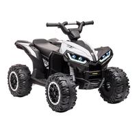 GarveeLife 12V Kids Electric Quad Bike - Battery-Powered Ride-on ATV with Remote Control, Forward/Reverse, LED Lights, Music, Horn & 2 Speeds - for Boys & Girls Aged 3-8 Years - White