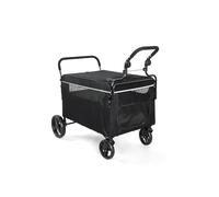 GarveeLife 2-in-1 Dog Pushchair, Foldable for Large and Medium Dogs and Cats, Pet Buggy, Foldable with Mesh Windows, Drink Holder, Adjustable Handle & 360° Wheels, Up to 50 kg