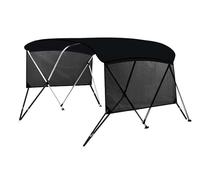 GarveeLife 3 Bow Bimini Top Boat Canopy - Waterproof UV-Resistant 600D Polyester, 2.5 cm Aluminium Frame, Mesh Sidewalls, Support Poles, Straps & Storage Bag