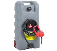 GarveeLife 60L Fuel Caddy on Wheels with Pump, Portable Petrol Jerry Can with 3 m Siphon Hose, Heavy Duty Diesel & Gasoline Storage Tank for Boat, Generator, Tractor, Lawn Mower