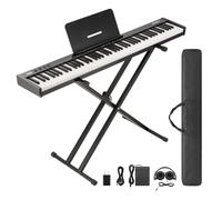 GarveeLife 88 Key Keyboard Piano,Full-Size Electric Keyboard Piano for Beginners,Portable Electric Piano with Stand,Headphones,Sustain Pedal,Handbag,Bluetooth, USB MIDI