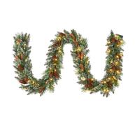 GarveeLife 9FT Artificial Christmas Garland with 70 Warm White LEDs & Pine Cones, Realistic Cedar Needle PVC, Battery Operated with 8 Modes & Timer, Holiday Decor for Mantle, Door