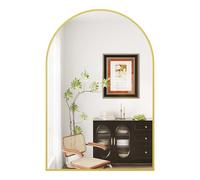 GarveeLife Arched Wall Mirror 50x76 cm - Modern Metal Frame Vanity Mirror, 5mm Tempered Glass for Bathroom, Bedroom & Living Room, Hanging or Leaning Design - Black