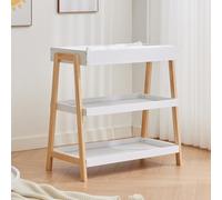 GarveeLife Baby Changing Table, Diaper Changing Table with Changing Pad, Portable Baby Diaper Changing Station with 2 Tier Storage Shelves for Newborn Baby and Infant, White