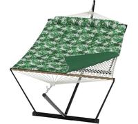 GarveeLife Double Hammock with Stand（194x132cm） - 204kg Capacity, 2-Person Outdoor Hammock with Pillow & Polyester Pad, Free Standing & Easy Assembly - Ideal for Beach, Camping, Backyard & Patio