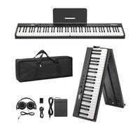 GarveeLife Folding Piano Keyboard,Full Size 88 Key Semi Weighted Keyboards Electric Piano,Portable Keyboard Digital Piano with Sustain Pedal,Headphones, Handbag, Bluetooth, USB MIDI for Beginner,Kids