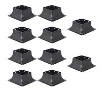 GarveeLife Heavy Duty Bolt Down Post Support Shoes (10 Pcs), 4x4 / 100x100mm Timber Post Base with Fixings, Powder Coated Steel Anchors for Pergola & Decking