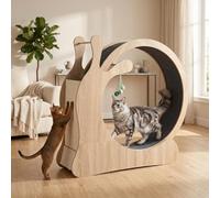 GarveeLife Large Cat Exercise Wheel (85cm Inner Diameter), Indoor Cat Treadmill with Removable Carpet, Scratching Board and Play Balls, Running Wheel for Kitten Fitness, Weight Loss and Health