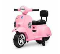 GarveeLife Licensed Vespa Kids Electric Scooter,Toddler Ride on Motorcycle | 6 V 4 Wheels Retro Vintage Ride-on Toy with Anti-Rollover Training Wheels, Headlight & Backrest, PP Body for Kids 3-7 Years O