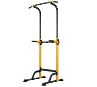 GarveeLife Pull-up bar door frame with handles, multi-function pull-up stand, 10-way height adjustable 165-219 cm, steel frame 1.2 mm, up to 150 kg, for home, black/yellow/red