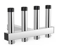 GarveeLife Stainless Steel Fishing Rod Holder for Car, 4 Link Tube for 2'' Hitch Receiver, Angle Adjustable Fishing Pole Hoders, No Drill & Quick Release for Truck Trailer, Silver